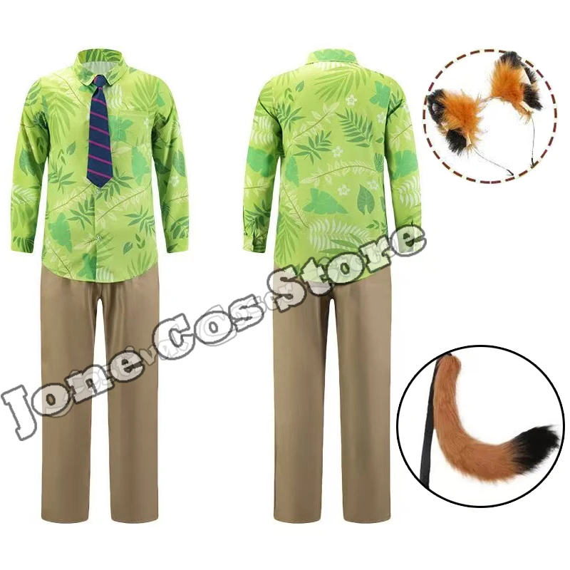 

Nick Wilde Cosplay Costume Movie Nick Cosplay Clothes Summer Shirt Tail Headwear Anime Suits Halloween Costumes for Unisex