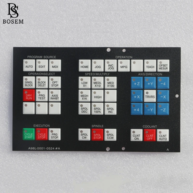 

A98L-0001-0524#A #J #T #CH #S02 Membrane Keysheet For Fanuc Machine