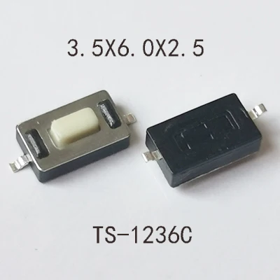 50PCS 4X6mm 3x6mm H 2.5mm 2Pin SMD Momentary Button Switch Remote Control Rubber Tactile Switch For Car System Key Power Button