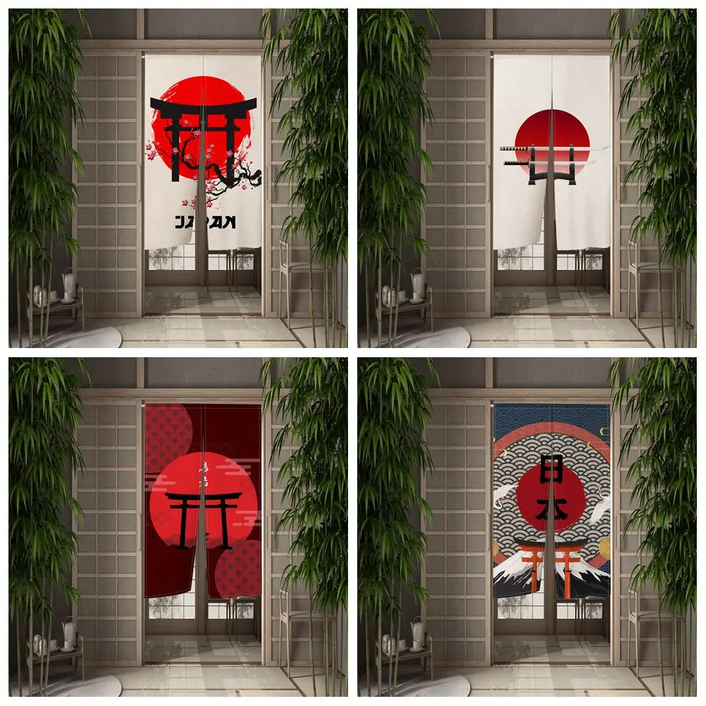 

Noren Japanese Doorway Curtain Red Sun Torii Bedroom Privacy Partition Kitchen Entrance Hanging Semi-split Opaque Door Curtain