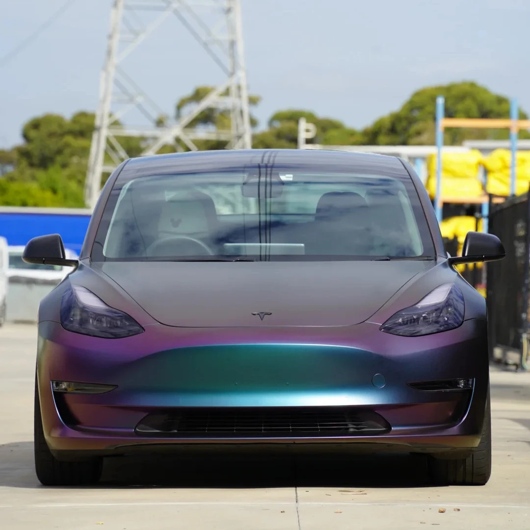 PET بريق الحرباء التفاف سيارة التفاف الألوان سقف السيارة الفينيل الأرجواني الأخضر التفاف لامع