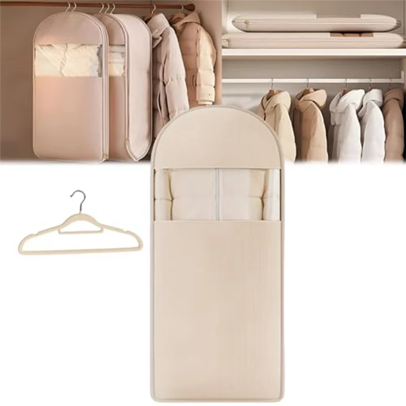 

SOFT-Space-Saving Self-Compressing Dust Bag With Zipper For Garments, Down Jackets, Clothes Storage