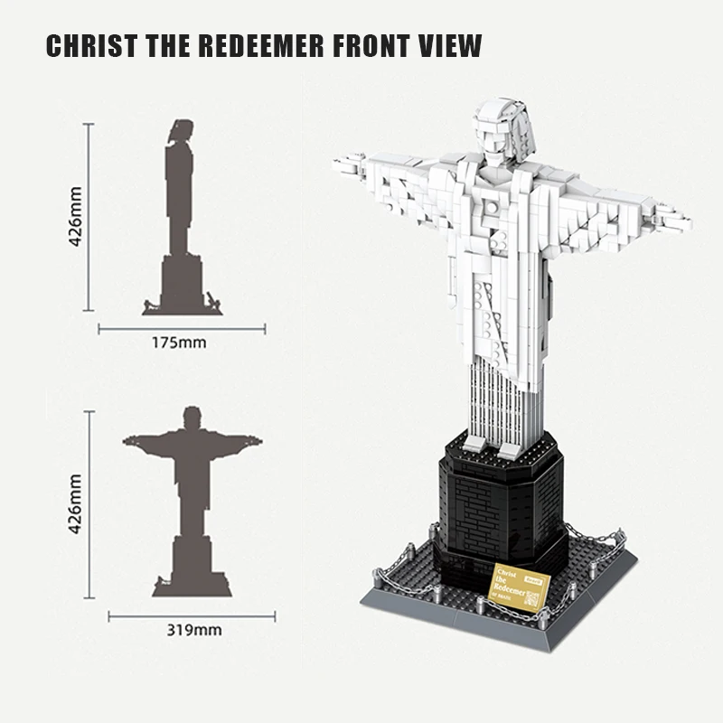 937 Pieces Bricks World Architecture Statue Of Christ The Redeemer Building Blocks/Plastic Toys Model For Kids Adults Gift