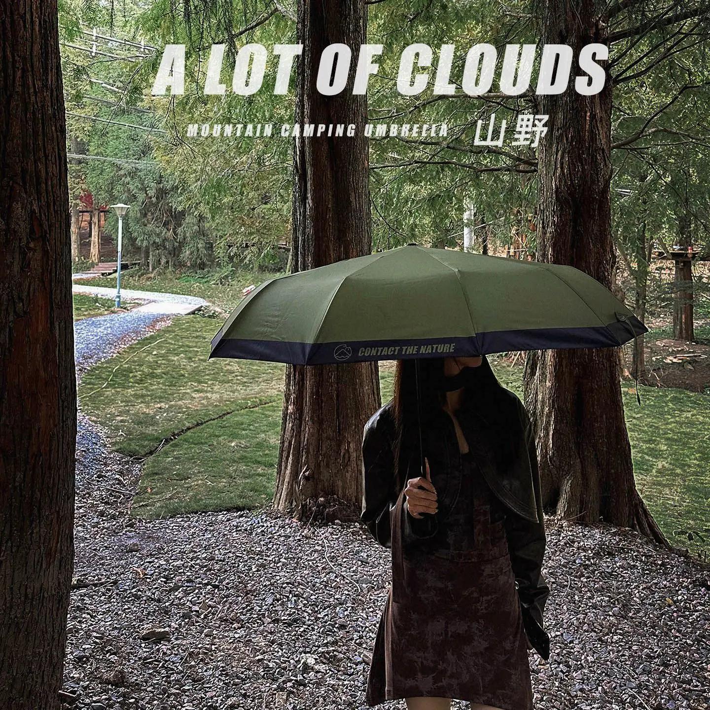 مظلة جبلية للنساء للمطر والطقس والتخييم من الفينيل واقي من الشمس مظلة واقية من الشمس للرجال بالإضافة إلى 10 عظام أوتوماتيكية باللون الأخضر القديم