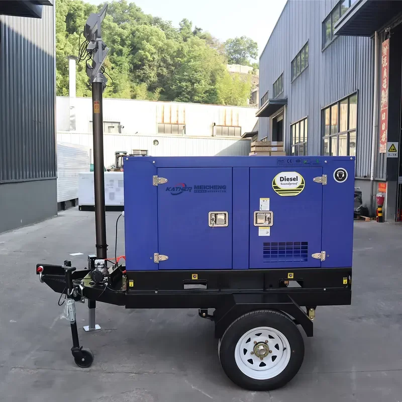50/60Hz Silent Power Generator 20/25/30/35/40/50kw Mobile Light Tower Industrial Welding Machine Outdoor Emergency