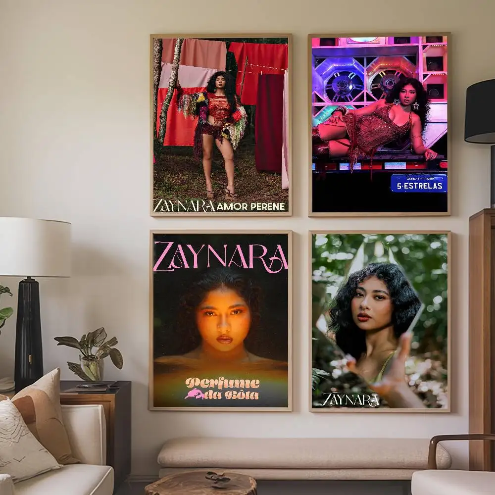 Zanger Zaynara Amor Perene Poster Prints Zelfklevend Huis Geschikt voor Woonkamer Decor Decoratie Muur