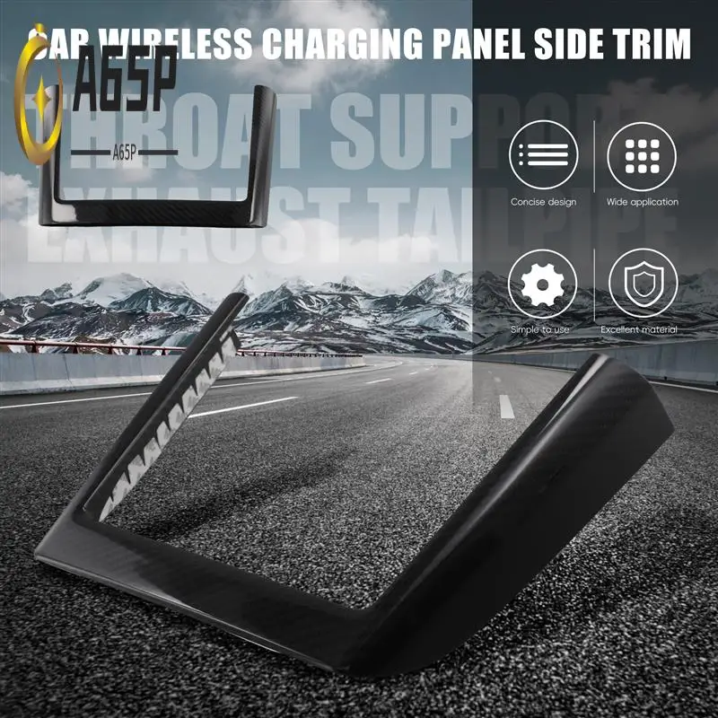 

A65P-Car Central Control Wireless Charging Panel Side Trim Strip Carbon Fiber For Tesla Model 3+ Highland 2024 Accessories