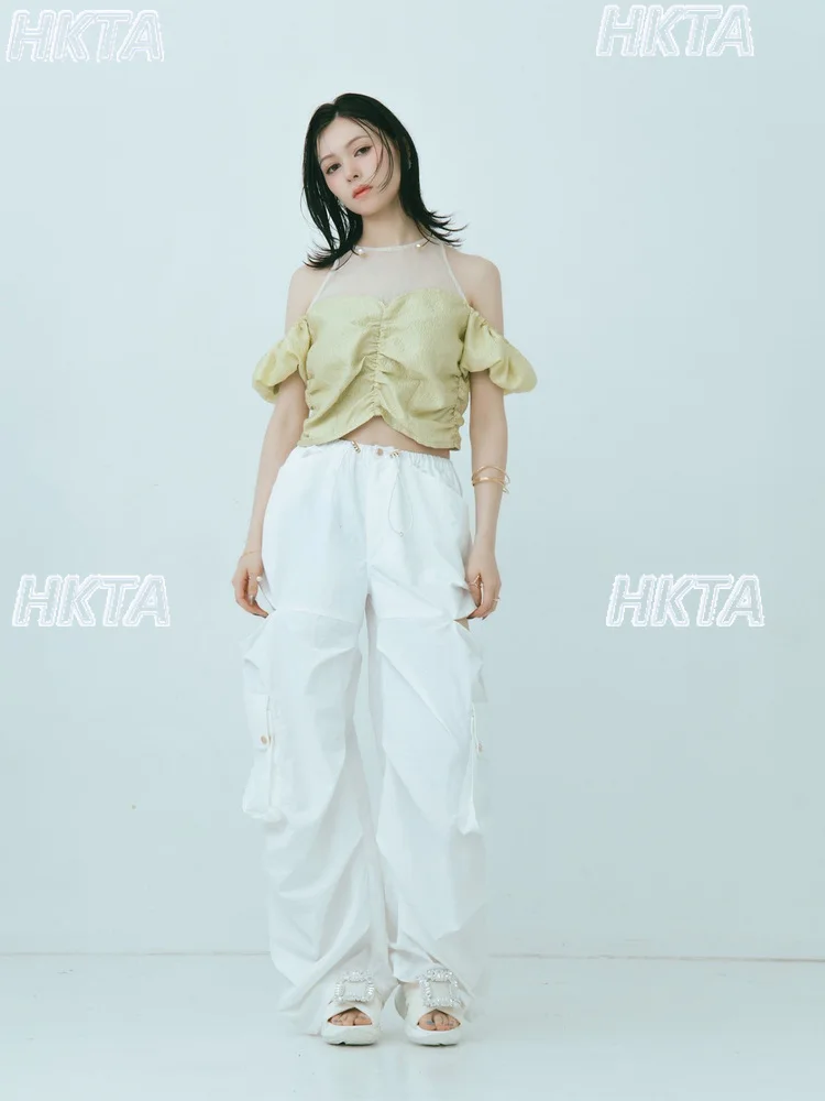 

Small Fresh Off The Shoulder Mesh Stitching Court Style Relief Shirts Tops Women Summer New Elegant Commuting Japanese Blouses