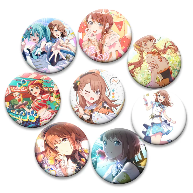 

Anime Project SEKAI Brooches Hanasato Minori Pins Fashion Jewelry Accessories Cartoon Badge for Clothes Backpack Decoration