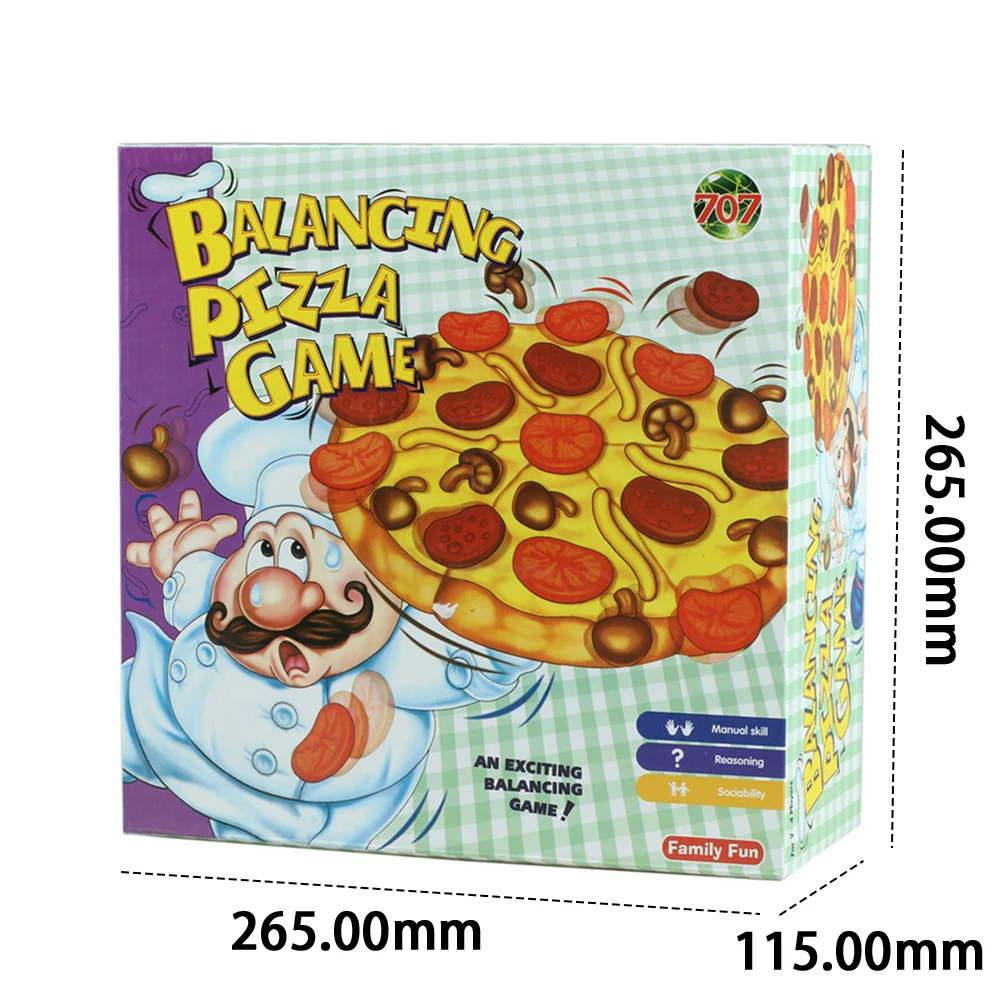 Tabletop Balancing Pizza Game Topple Pizza Stacking Game Balance Pizza Children Toys Board Game Pile-up for 2-4 Players