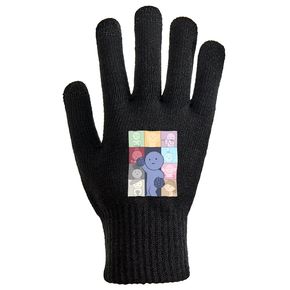 Colorful Character Grid Design Winter Outdoor Anti-Slip Gloves Warm for Cycling/Hiking