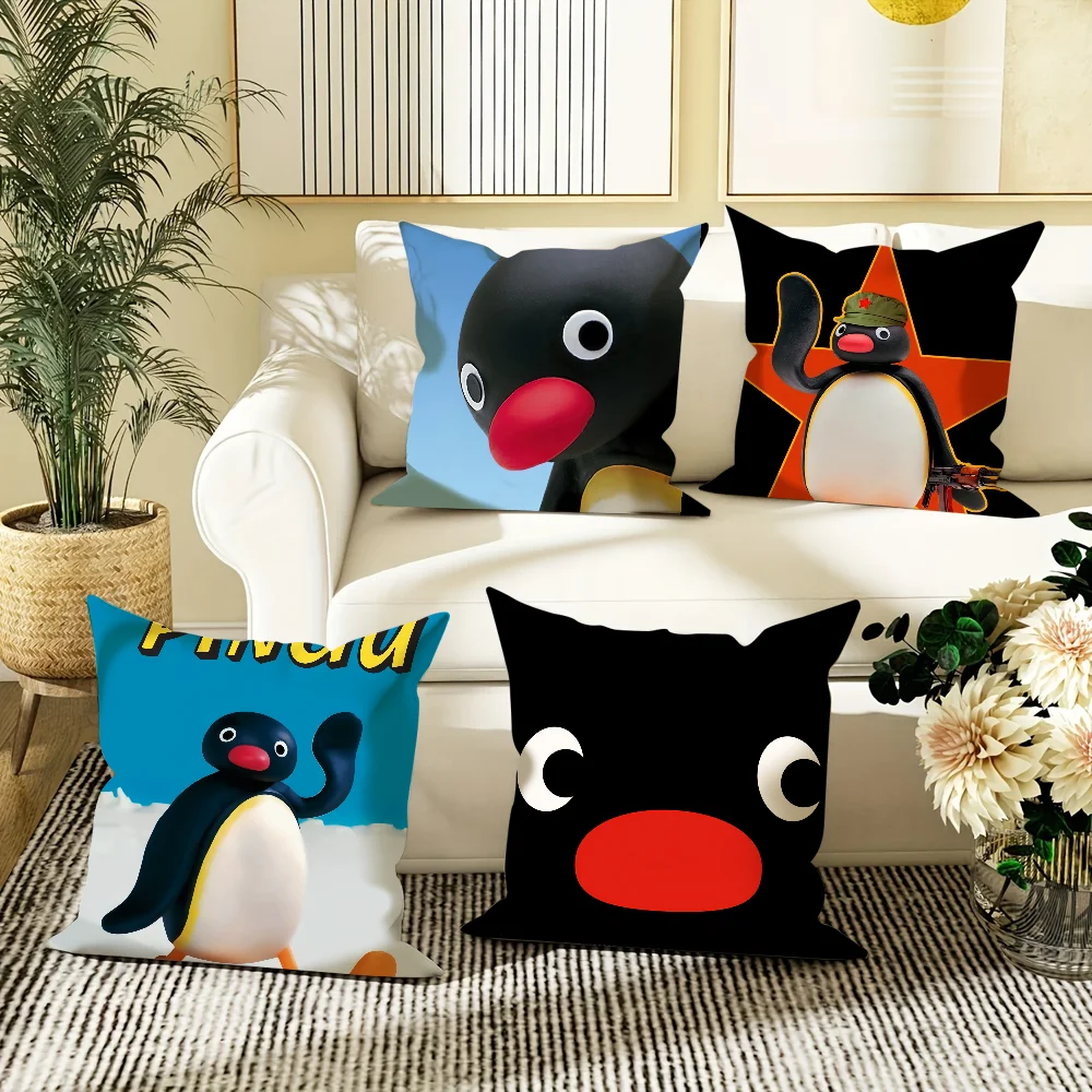 غطاء وسادة على شكل بطريق لطيف من كارتون P-Pingu أريكة مربعة مع وسادة مريحة مناسبة للغرفة #2