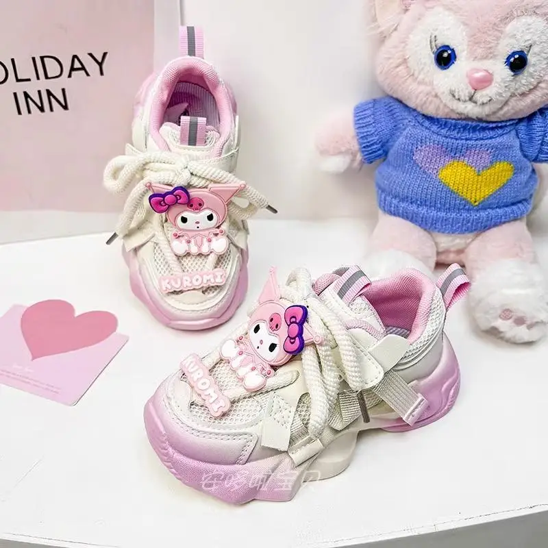 

New Sanrios Kuromi Children's Shoes Mesh Shoes Children Casual Shoes Good-Looking Breathable Sneakers Fashion Cute Cartoon