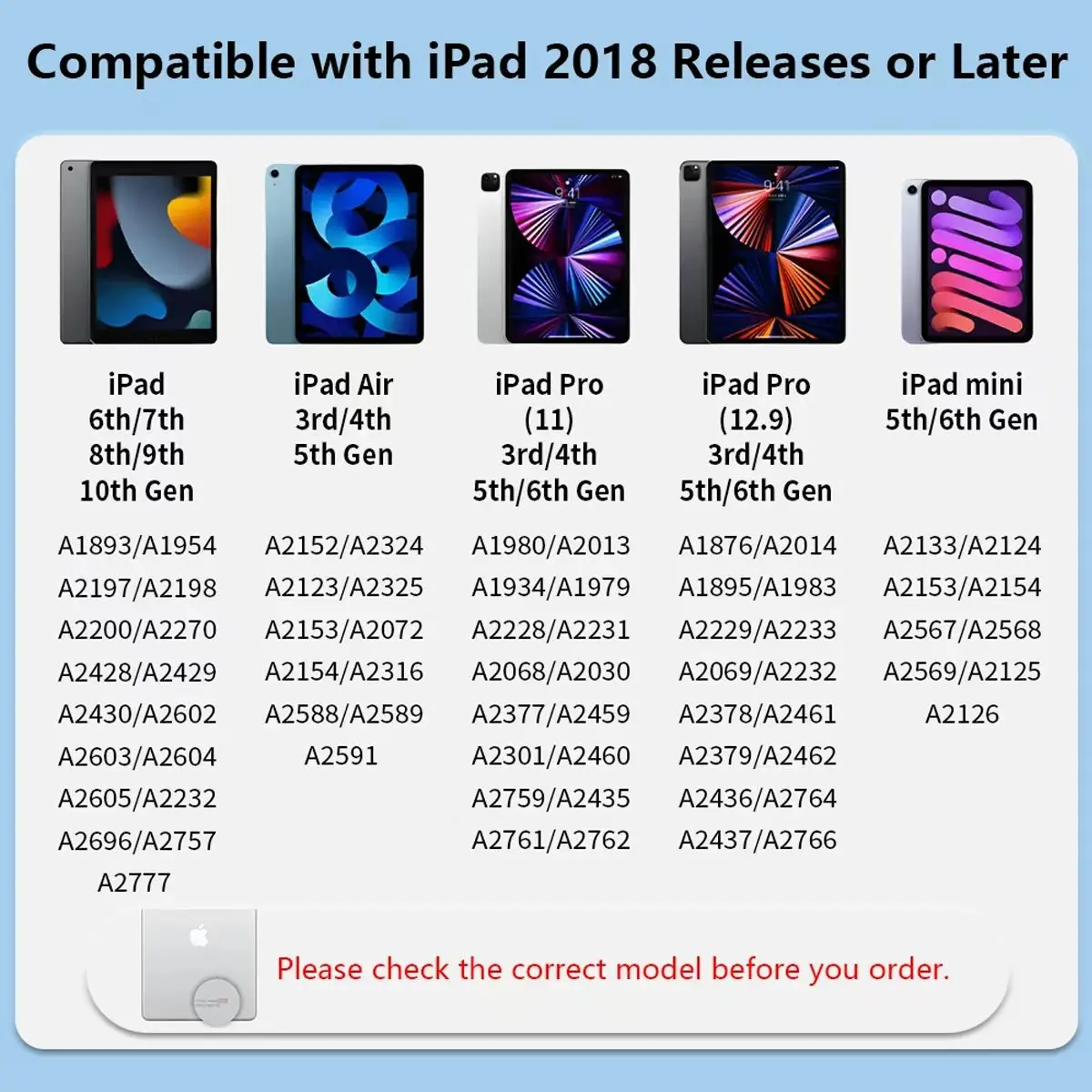 아이패드용 스타일러스 펜(2018-2025) - 기울기 감지 및 팜 리젝션 기능을 갖춘 60분 고속 충전, 아이패드 11/10/9/8/7/6세대, 에어 7/6세대 호환