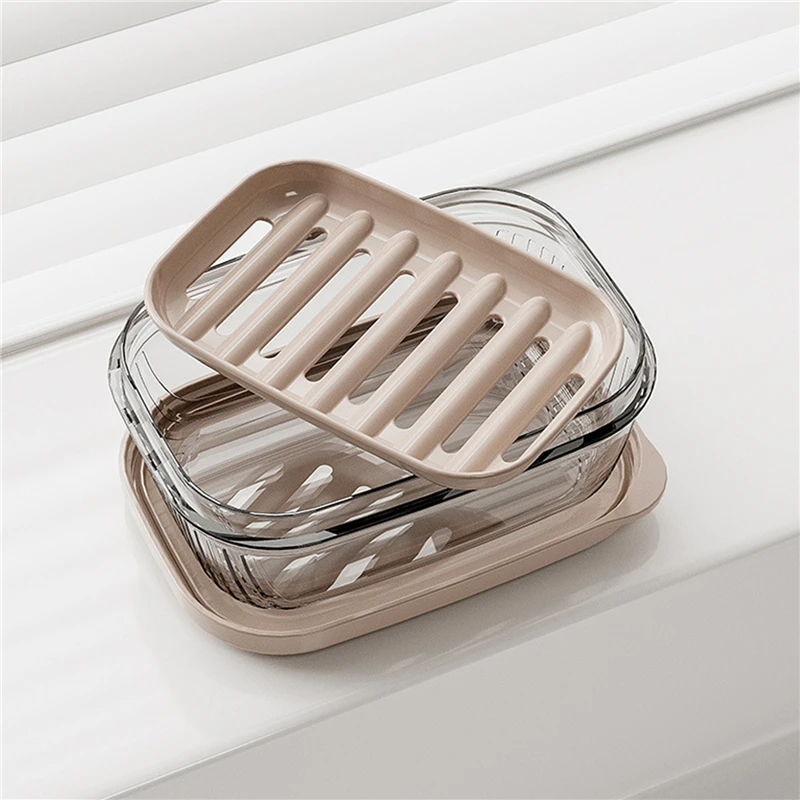Portasapone per doccia bagno viaggio drenante portasapone in bambù contenitore nero scatola di immagazzinaggio sigillata portatile creativo