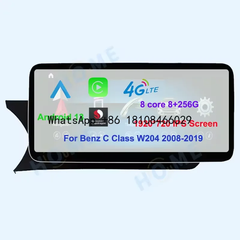 

Android 13 LCD Display Car Audio Player for Mercedes Benz C/V Class W204 W205 GLC X253 Bluetooth Apple CarplayGPS Navigation
