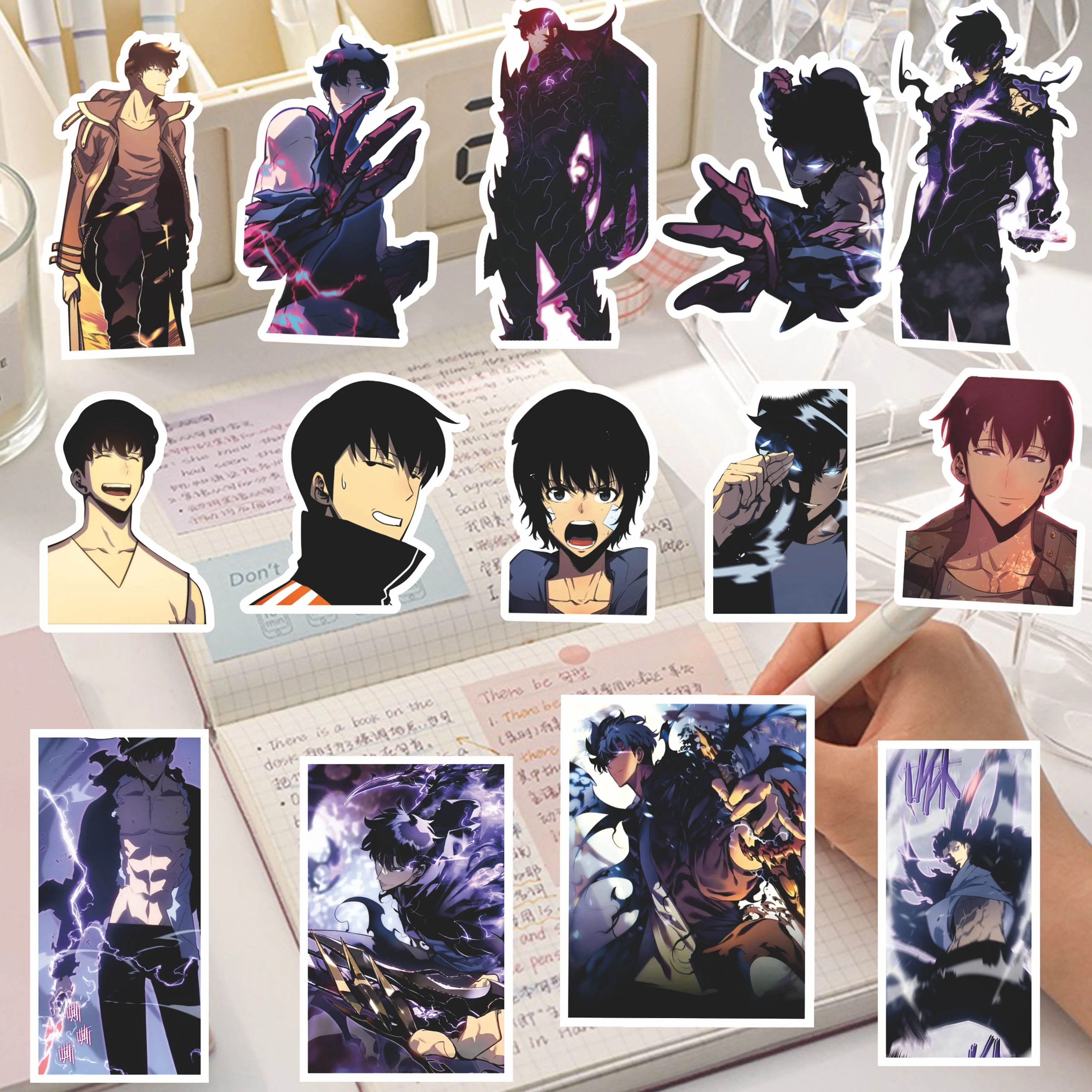 75Pcs Korean Man I Unique Upgraded Animation Peripheral Stickers DIY Handbook Decoration Mobile Phone Case Water Cup Luggage Skateboard Graffiti Waterproof Decal - Image 4