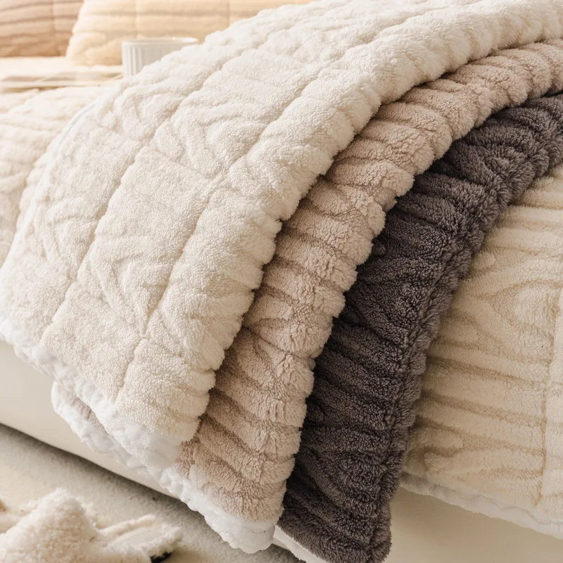 Plush Sofa Cushion with Thickened Padding Minimalist Modern Design Warm & Slip-Resistant Living Room Sofa Cover
