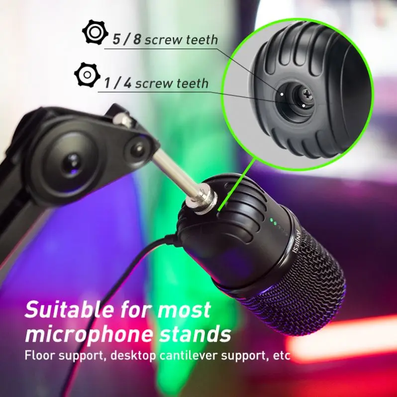 Professional Recording Studio Mini USB Condenser Microphone with tripod Stand for Phone PC Skype Online Gaming Vlogging Mike