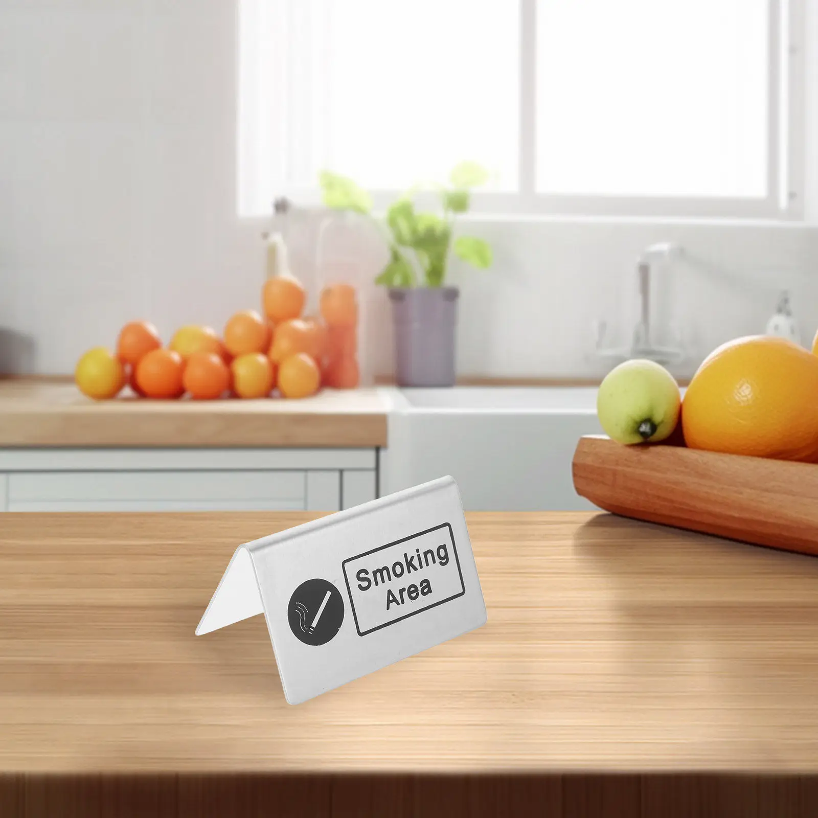 

Double-Sided Stainless Steel Smoking Area Signboard Reliable Table Sign Indoor Designated Indicator Metal Sign