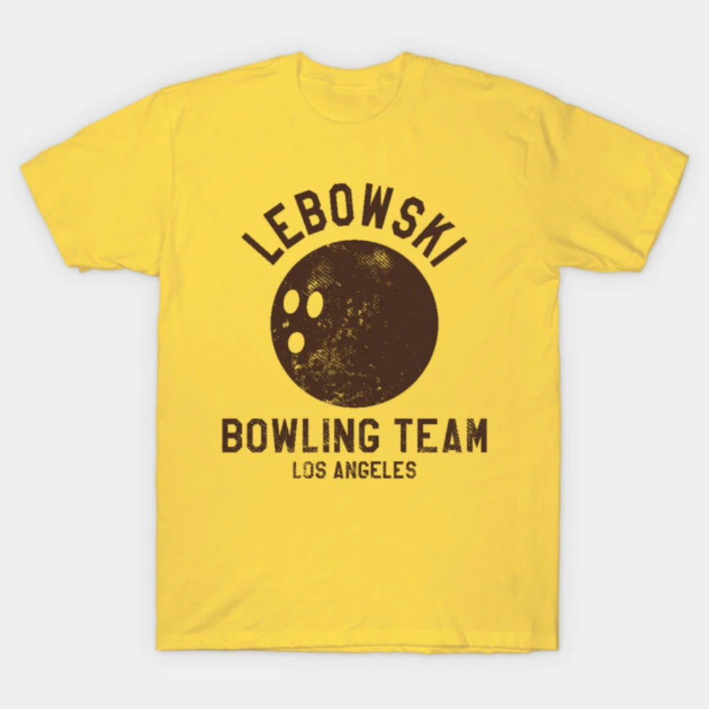 

2026 Soft Cotton T-Shirt for Men Women, Retro Big Lebowski Los Angeles Bowling Squad Graphic Casual Garment Daily Street Outdoor