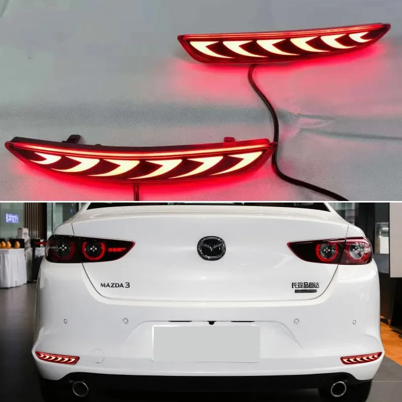 Rear Bumper Lights For Mazda 3 Sedan 2020 2021 Led Turn Signal Reflector 12V Car Brake Fog Lamps Auto Accessories Light