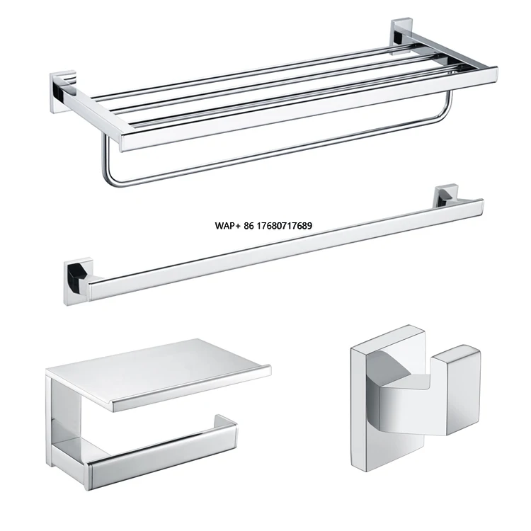 

Bath Fittings Chrome Brass Bathroom Hardware Set Toilet Paper Holder Towel Rack