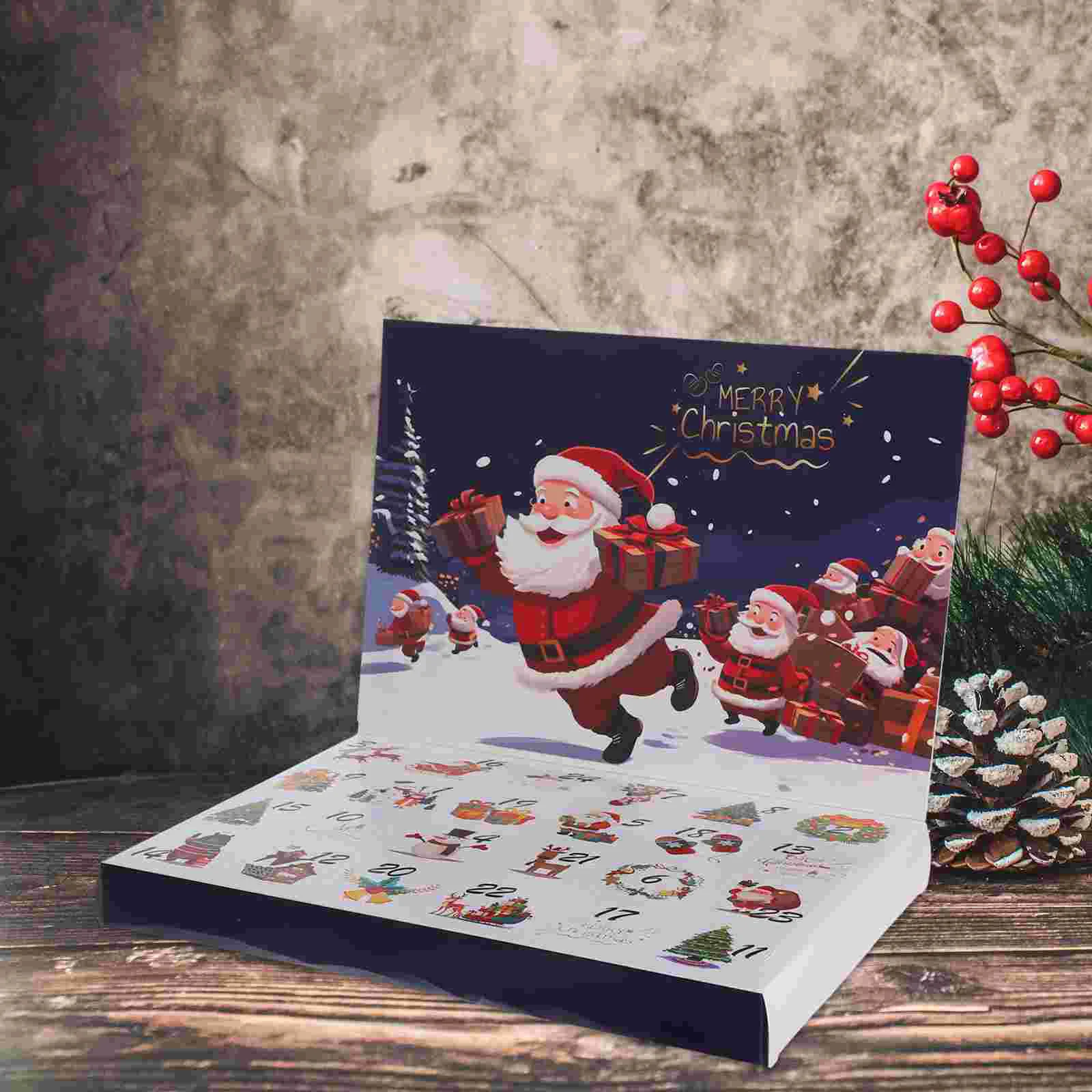 Countdown Calendar Box Xmas Presents Packaging Case Hand Torn Christmas Party Supplies Empty Boxes Plastic Advent Pastry