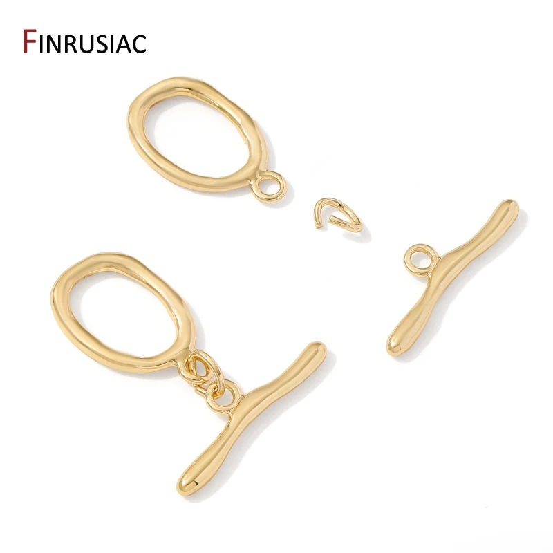 18K Gold Plated Brass Oval/Heart OT Clasps,Bracelet Connector O Toggle Clasps,DIY Bracelet Jewelry Making Findings view 2