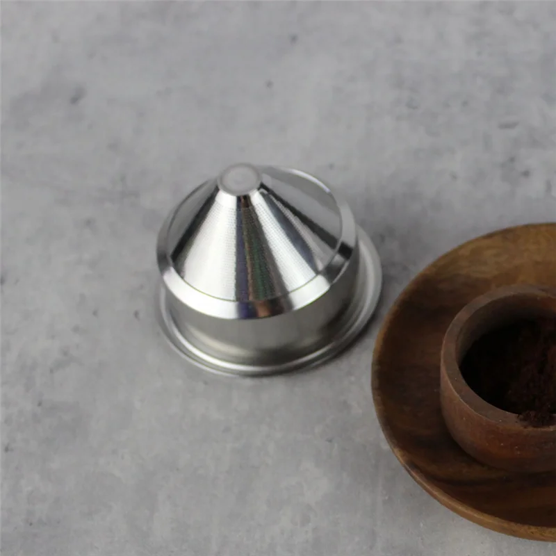 A005-Filtro de extracción de café expreso, tazón de café en polvo, mango presurizado sin fondo de 58Mm para cuencos de polvo cónicos