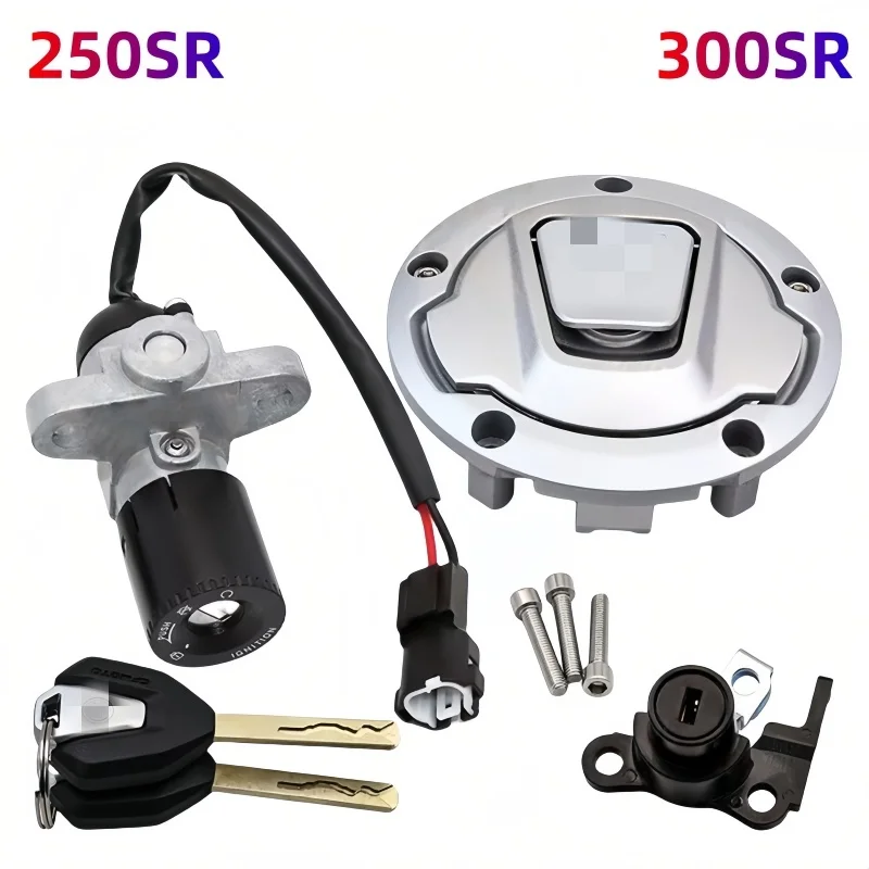 For CFMOTO 250SR 300SR 16-21 Lock Track Version Full Car Cover Lock Electric Door Fuel Tank Seat Cushion Lock Motorcycle Lock