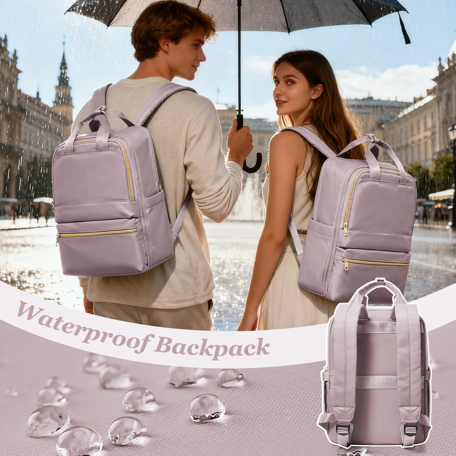 حقيبة ظهر نسائية، حقيبة ظهر عصرية خفيفة الوزن للسفر، حقيبة كمبيوتر للكلية للفتيات، هدايا للنساء، حقيبة ظهر تنفيذية #5