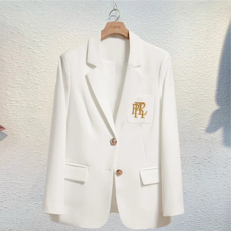 

2025 Spring and Autumn New Suit Jacket for Women, White, College Style, Slim, High End, Small, Trendy, Small Suit