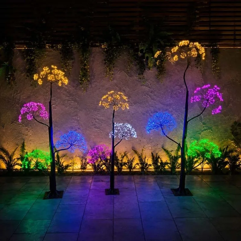 LED floor-to-ceiling copper wire mushroom tree light, creative decorative cherry blossom light, indoor living room atmosphere