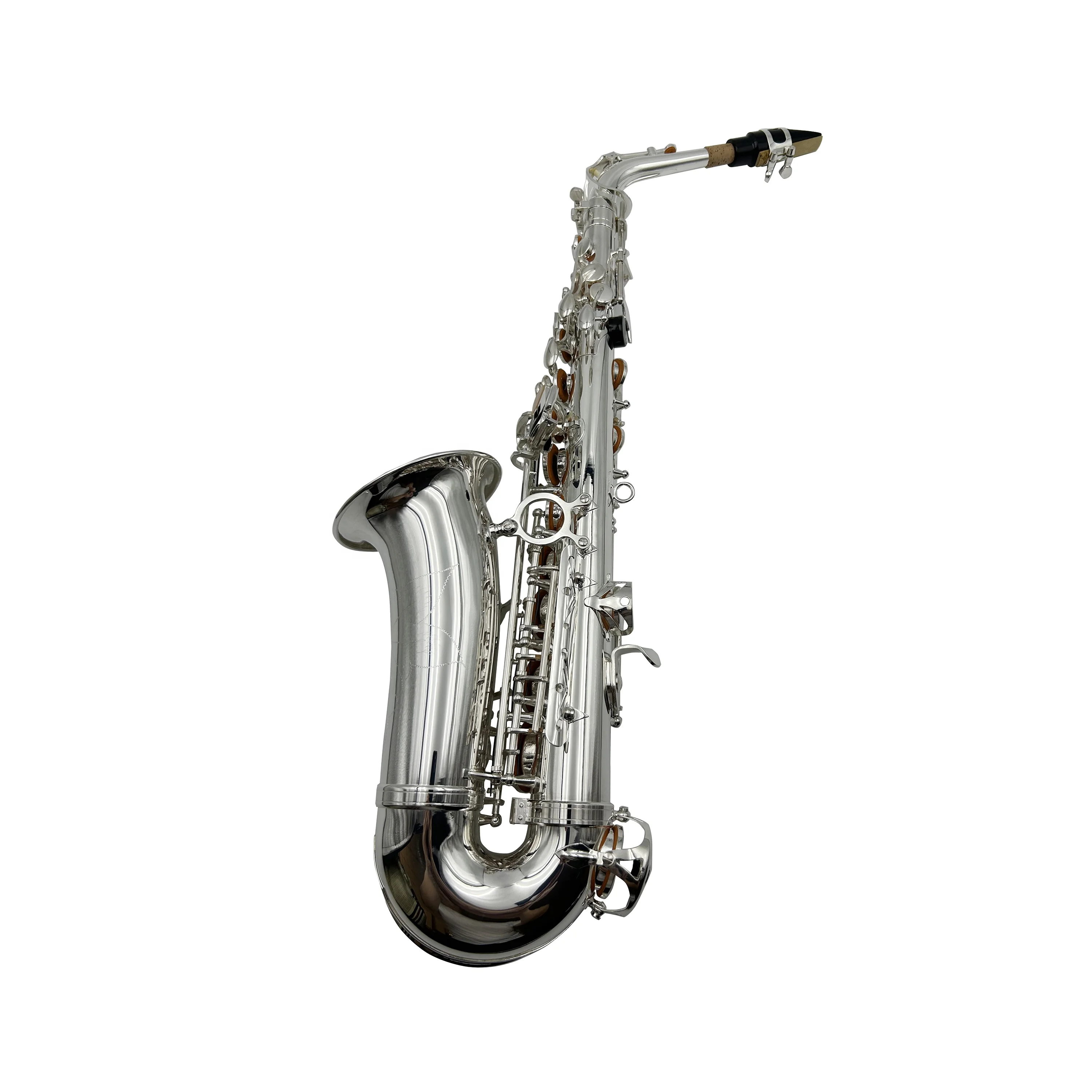 

Professional Silver Tone Brass Alto Saxophone JYAS102S Adjustable Woodwind Instrument With -Grade Waterproof Case