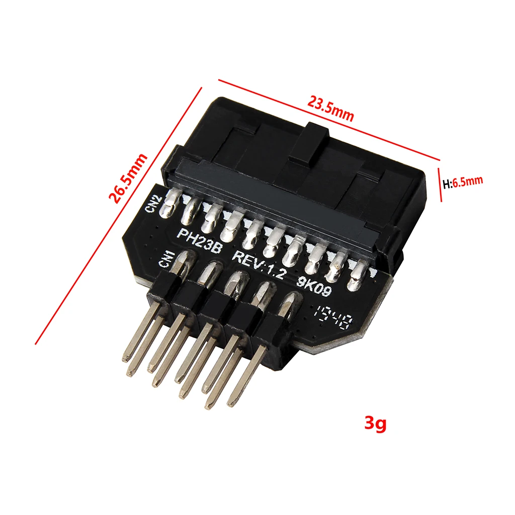 Placa base USB2.0 de 9 pines a USB3.0 de 19 pines, convertidor de conector de Panel frontal USB 3,0 de 19/20 pines a USB 2,0, adaptador hembra de cabezal de 9 pines