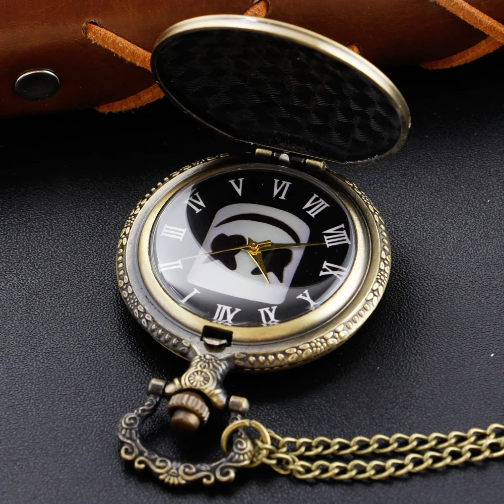 Strange Cotton Candy Dj Quartz Pocket Watch Vintage Men's and Women's Chain Necklace Pendant Accessories Clock Holiday Gift