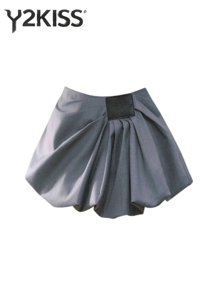 

Женская мини-юбка 2000-х годов Эстетическая Y2k с высокой талией Корейская мода трапециевидной формы High Street Gyaru Coquette Design Микро-юбка Cutecore