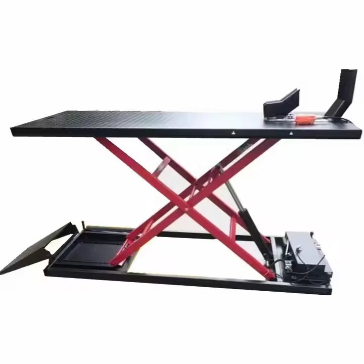 

Scissor Type Electric Motorcycle Lift CE Hydraulic Load 500KG Motorcycle Lifter Table 200*60CM Platform