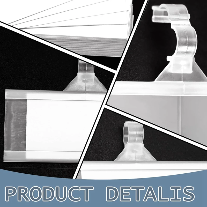 150 Pieces Plastic Wire Shelf Label Holders, Reusable Price Label Holder With Locks, Label Display Holder Easy Install