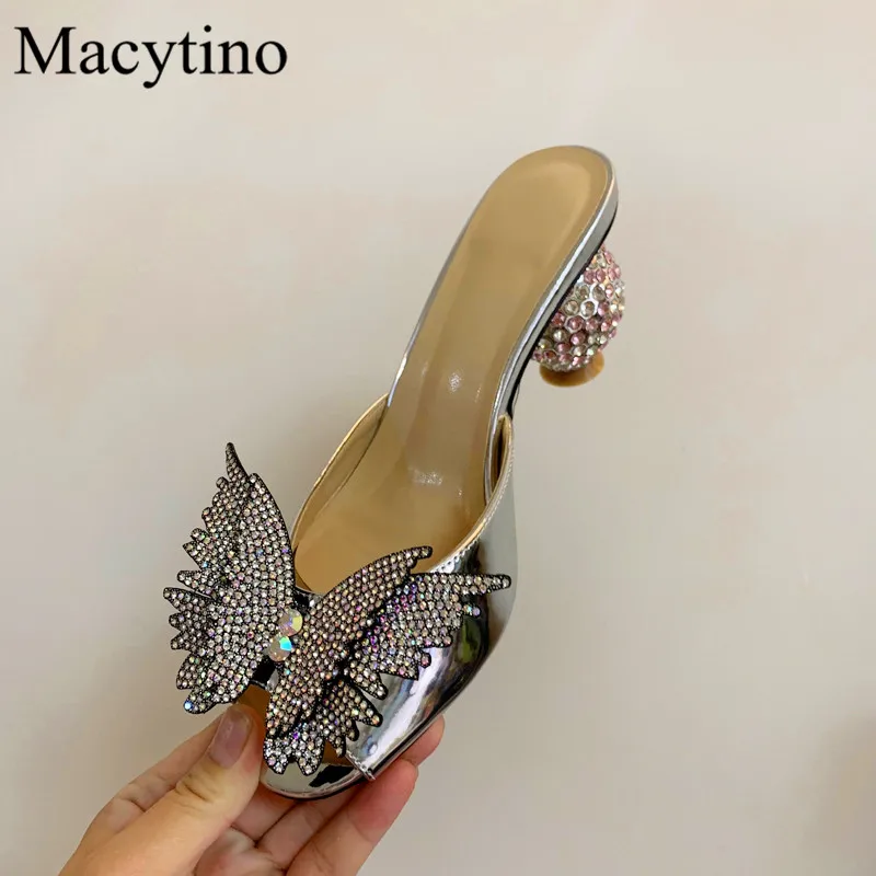 Multicolor Custom Ladies High Heel Slippers Round Head Ball Heel High Heel Slippers Fashion Party High Heel Slippers