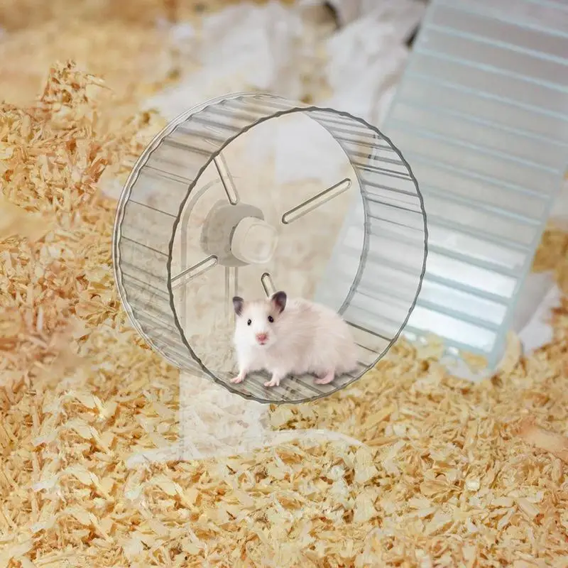 Hamster Exercise Wheel small Pet Jogging Wheel Sports Running wheel Hamster Toys Acrylic Silent Rat Chinchilla Spinner Wheel