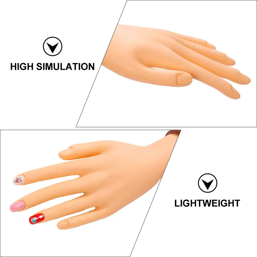 

Тренировочная рука для маникюра, имитация ногтей, легкий многоразовый инструмент из ПВХ для обучения студентов салонов и начинающих мастеров нейл-арта