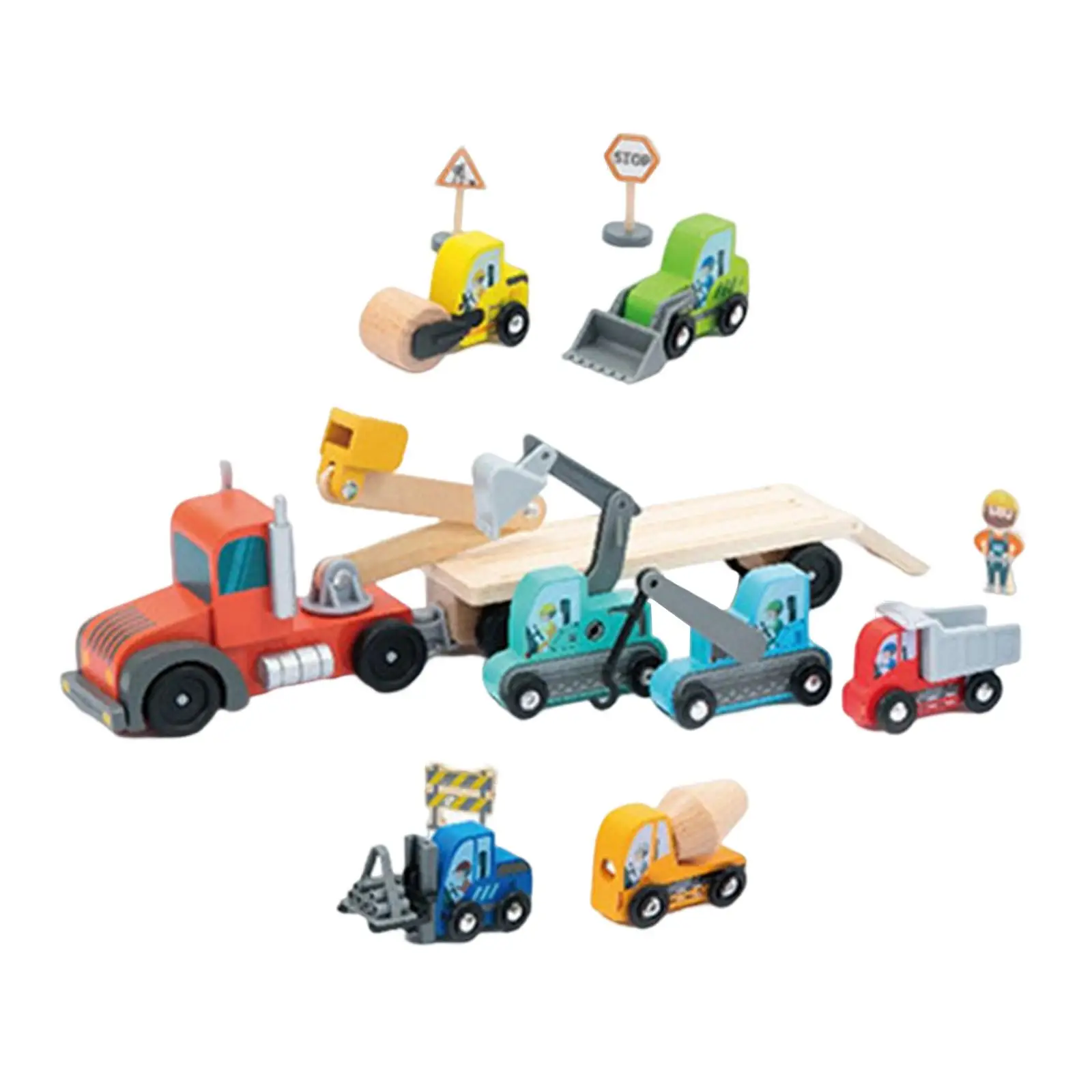 8 Pieces Construction Toy Cars Learning Educational Toy for Toddlers Girls