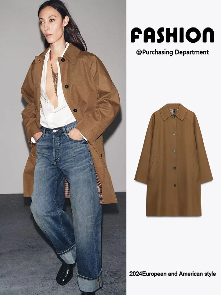 

Новое осеннее поступление, женское пальто средней длины с отложным воротником Ele Long Sve, высококачественное модное китайское пальто Dr