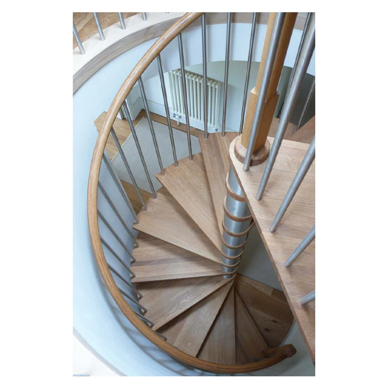 التخصيص الحديثة داخلي منحني الشكل الصلب بار خشبي دوامة الدرج تصميم فيلا داخلي الحديد دوامة درج من الدرج #6