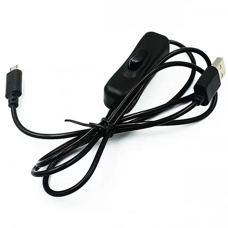 Fonte de alimentação raspberry pi USB switch cabo de alimentação USB para micro USB com interruptor