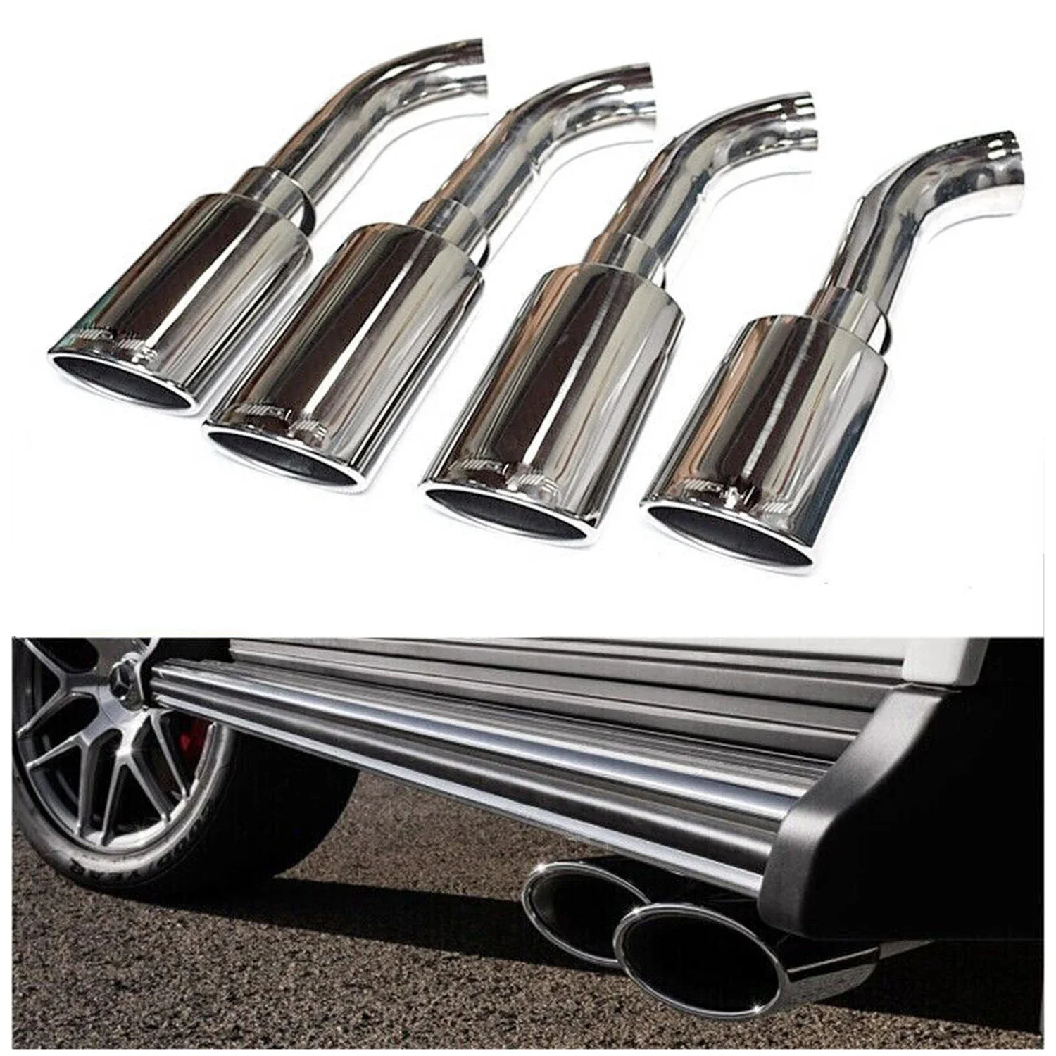 

8Pcs Exhaust Muffler Pipe Tips For Mercedes Benz W464 G500 G550 G63 G Class 16-19 Car Engine Replacement Parts