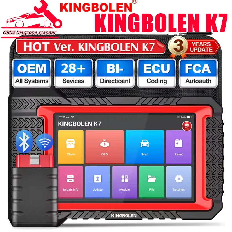 KINGBOLEN K7 ALL Системный диагностический инструмент, кодирование ЭБУ, активный тест, сброс AF, 3 года бесплатно PK MK808 X431 CRP919E THINKSCAN MAX2