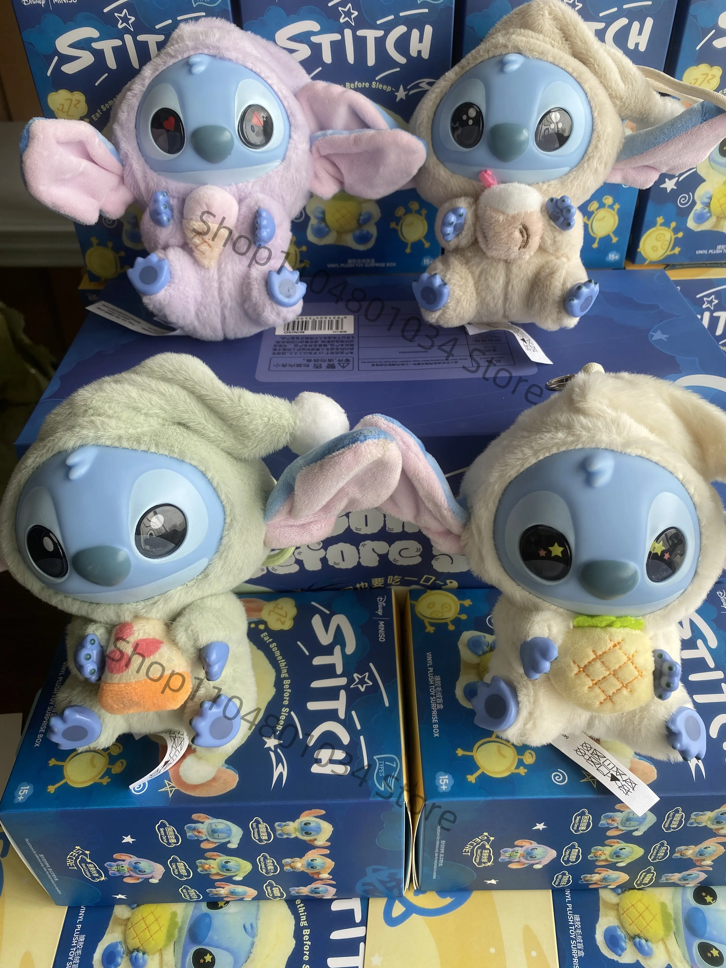15CM New Stitch Eat Something Before Sleep Series Blind Box Plush Dolls Pendant Cute Doll Ornament Mystery Box Surprise Toy Gift